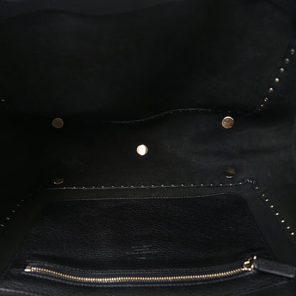 Valentino Garavani Vitello Medium Rockstud Tote Black 5 of 9