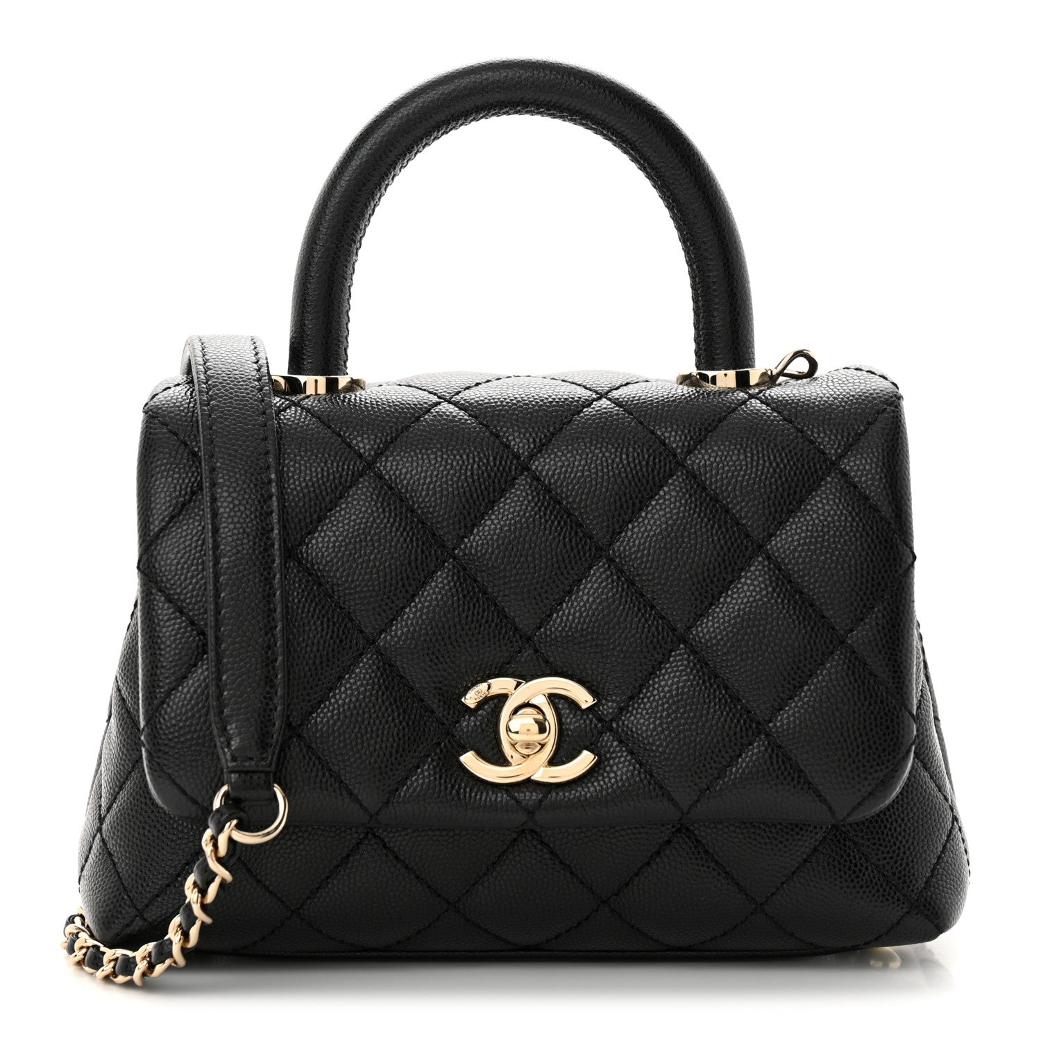 Chanel Caviar Quilted Extra Mini Coco Handle Flap Black 1 of 12