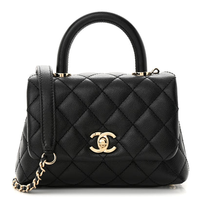 Chanel Caviar Quilted Extra Mini Coco Handle Flap Black 1 of 12