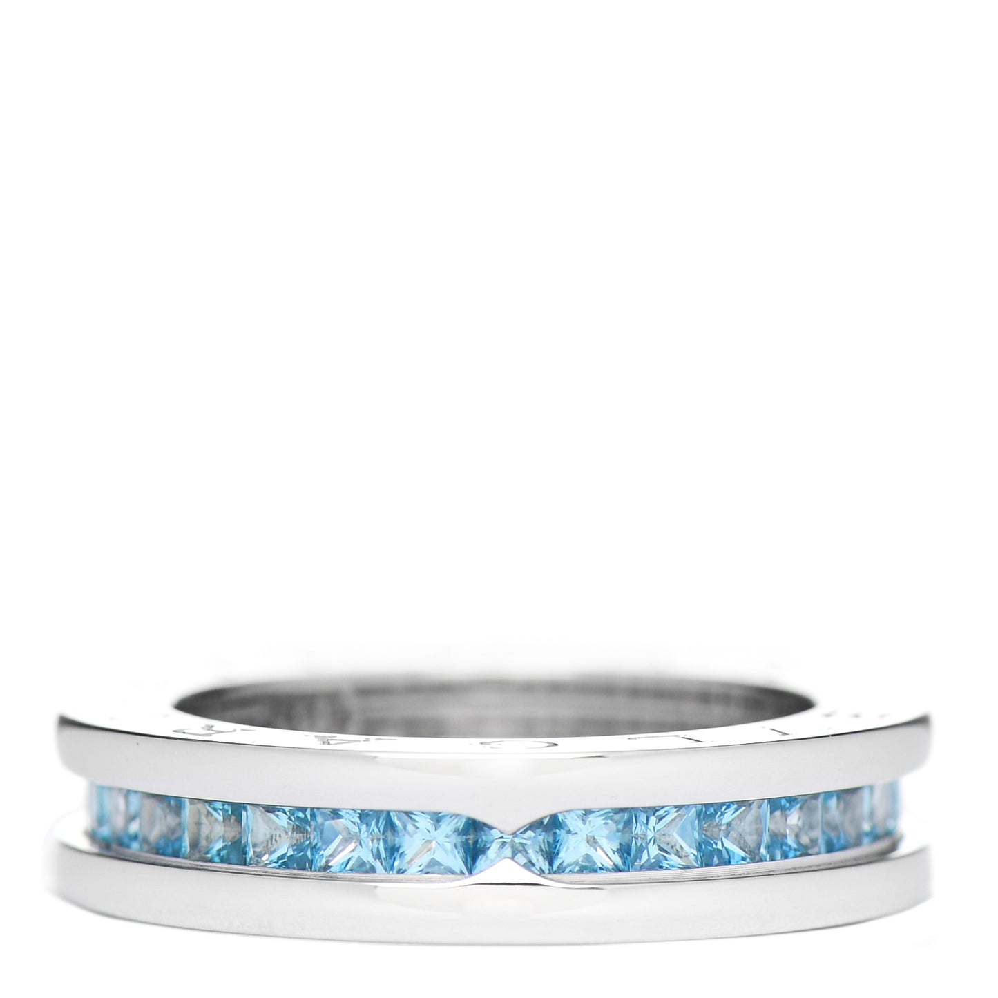 18K White Gold Blue Topaz B.Zero1 One-Band Ring 50 5.25