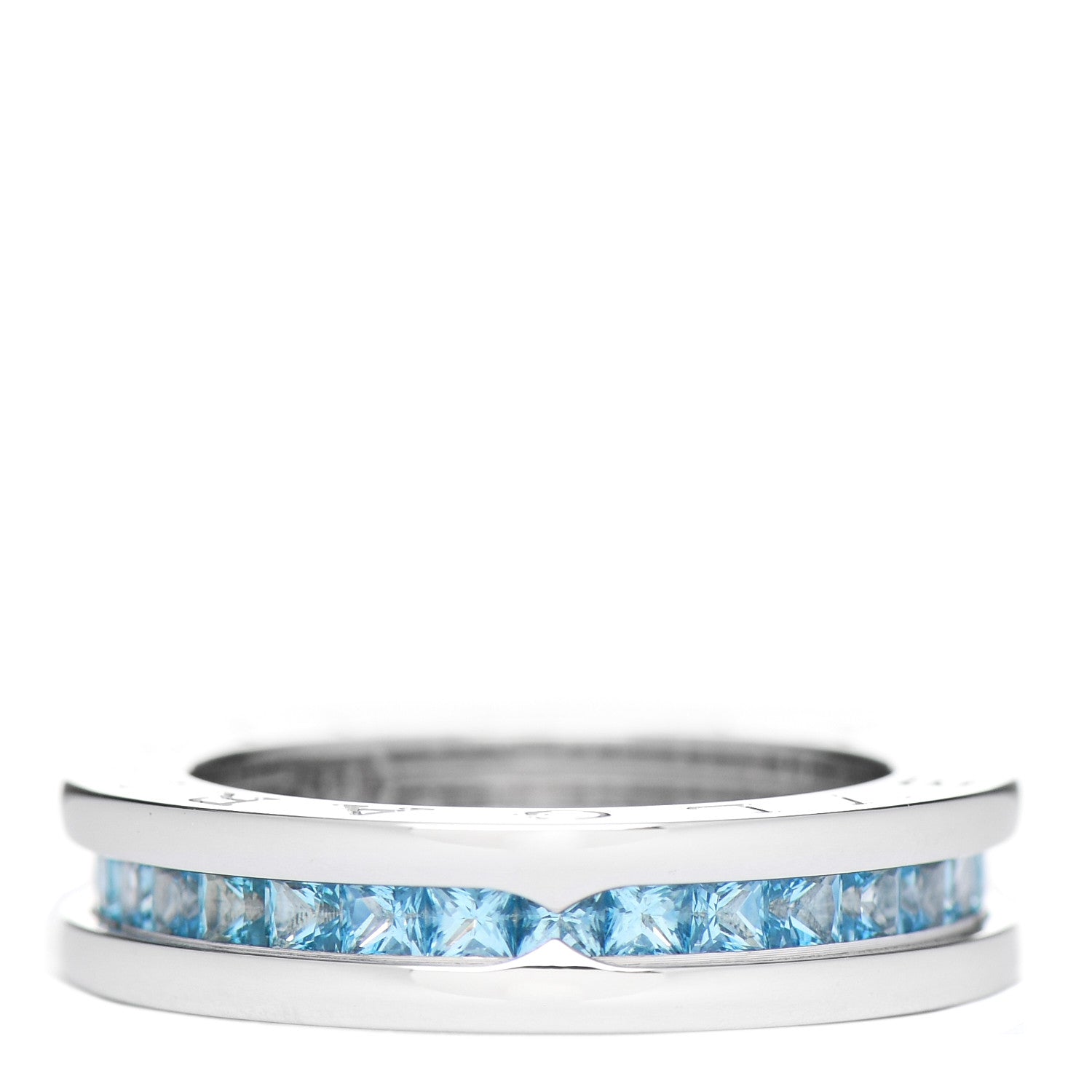 Bulgari 18K White Gold Blue Topaz B.Zero1 One-Band Ring 50 5.25 2 of 6