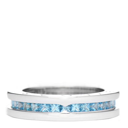 Bulgari 18K White Gold Blue Topaz B.Zero1 One-Band Ring 50 5.25 2 of 6