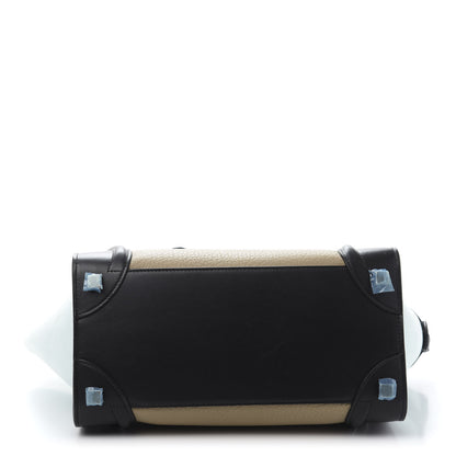 Celine Drummed Calfskin Micro Tri-Color Luggage Antartic 8 of 11