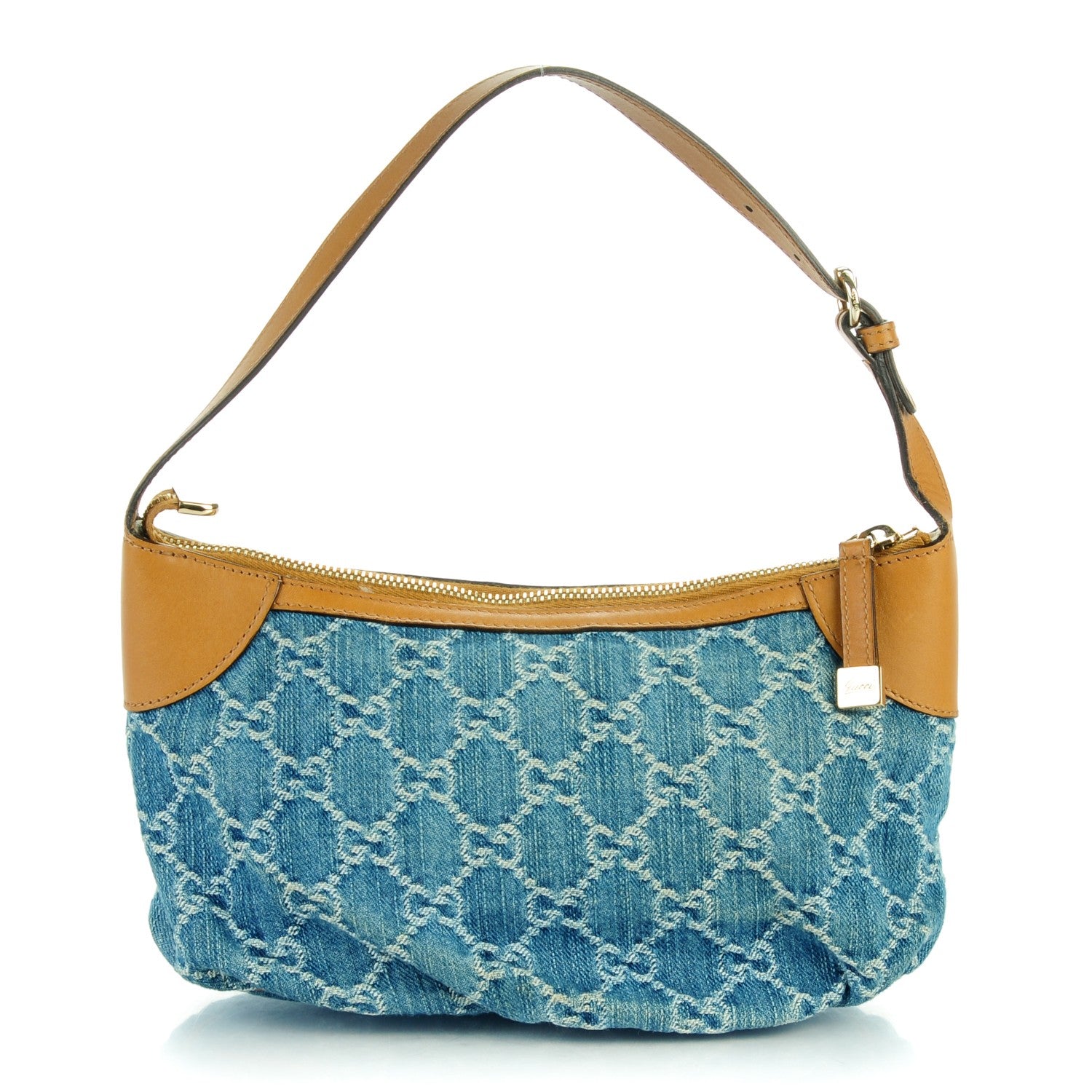 Gucci Denim Monogram Pochette 1 of 7
