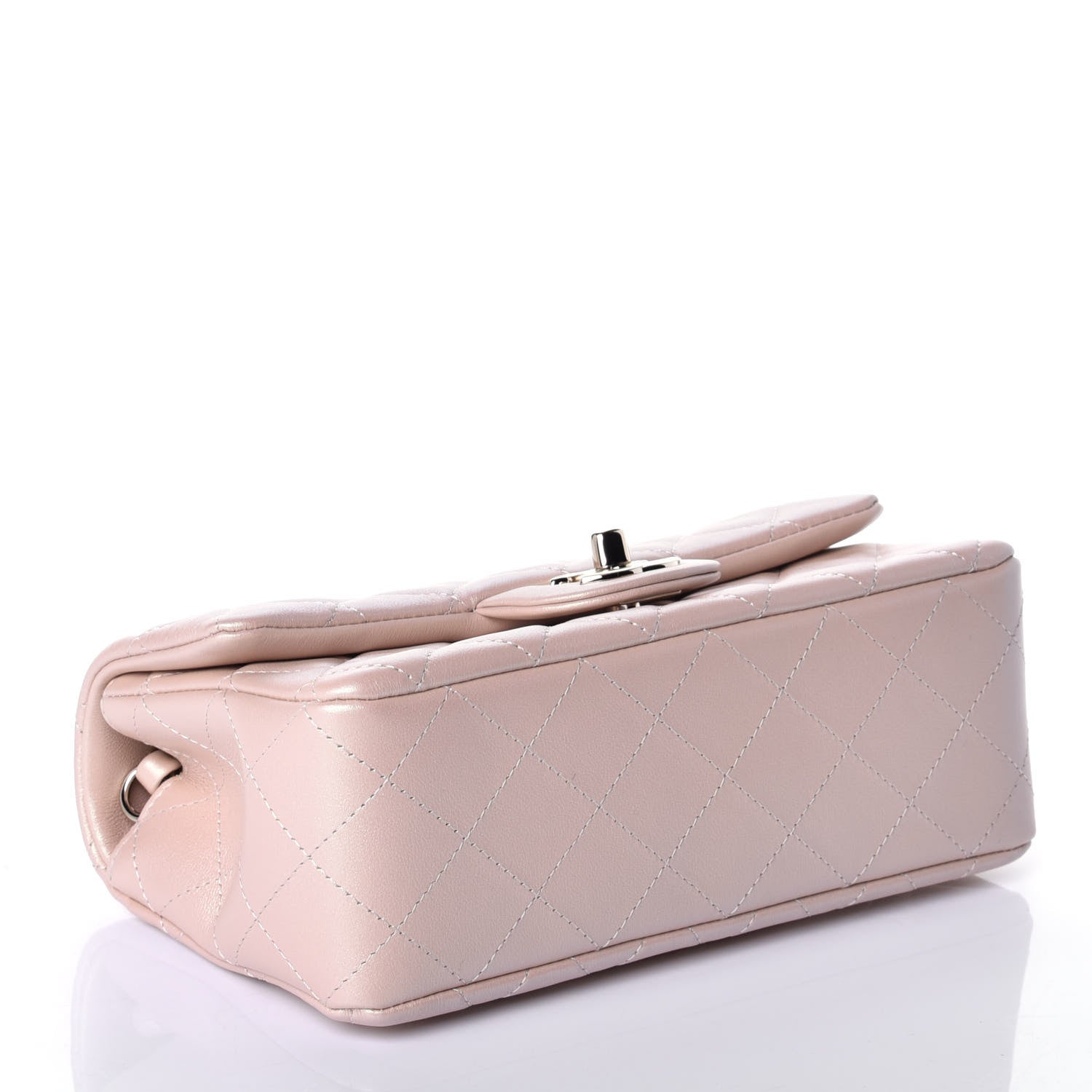Chanel Iridescent Calfskin Quilted Mini Rectangular Flap Beige 4 of 10