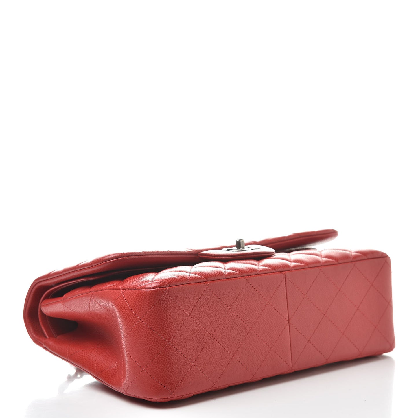 Caviar Quilted Jumbo Double Flap Red