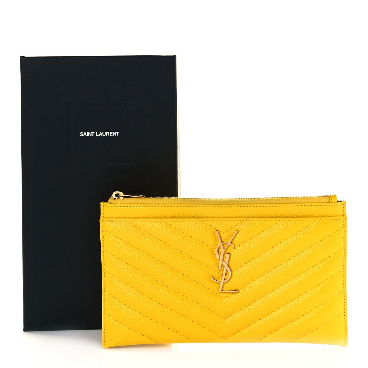 Grain De Poudre Chevron Monogram Bill Pouch Mimosa
