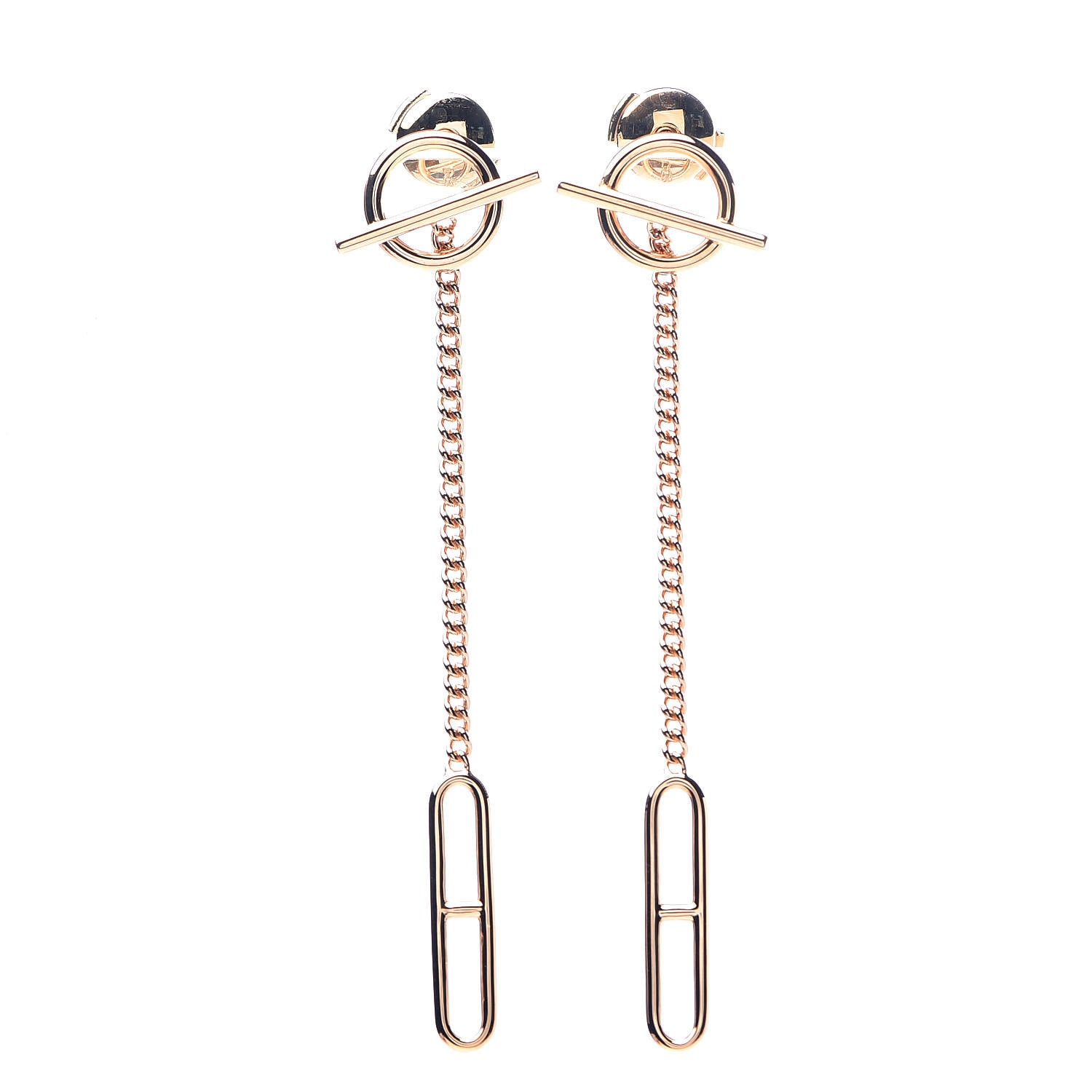 Hermes 18K Rose Gold Echappee Earrings 1 of 6