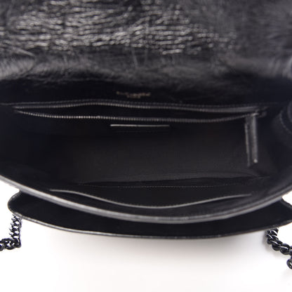 Saint Laurent Crinkled Calfskin Matelasse Monogram Medium Niki Chain Satchel Black 6 of 12