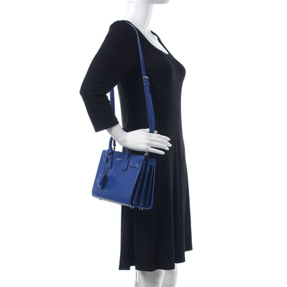 Saint Laurent Grained Calfskin Nano Sac De Jour Cobalt Blue 2 of 11