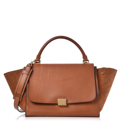 Celine Natural Calfskin Suede Medium Trapeze Tan 1 of 12