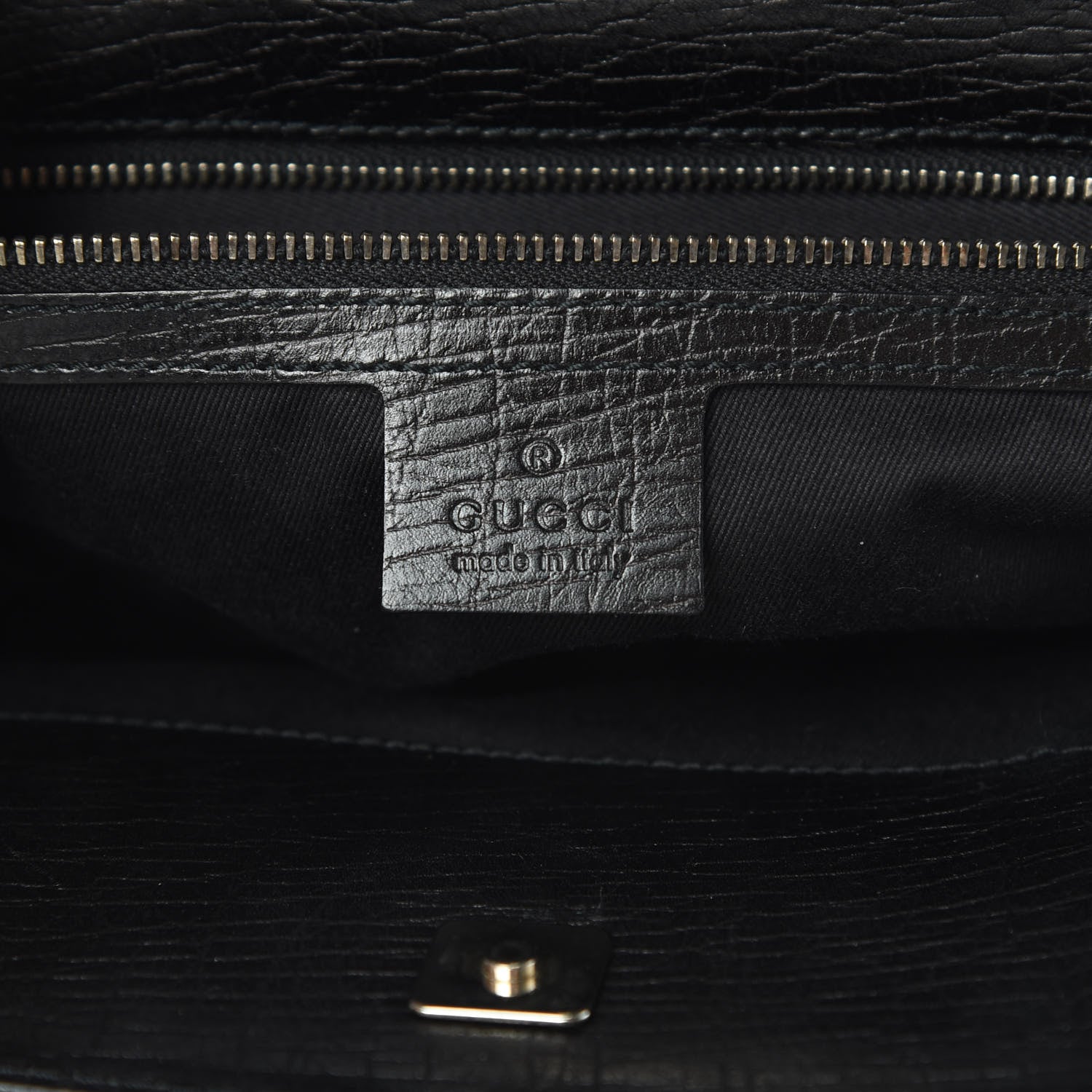 Gucci Monogram Horsebit Chain Shoulder Bag Black 7 of 13