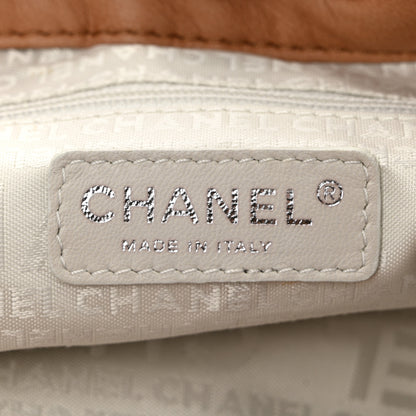 Chanel Lambskin Contrast Stitch Small Drawstring Tote Dark Beige 6 of 10