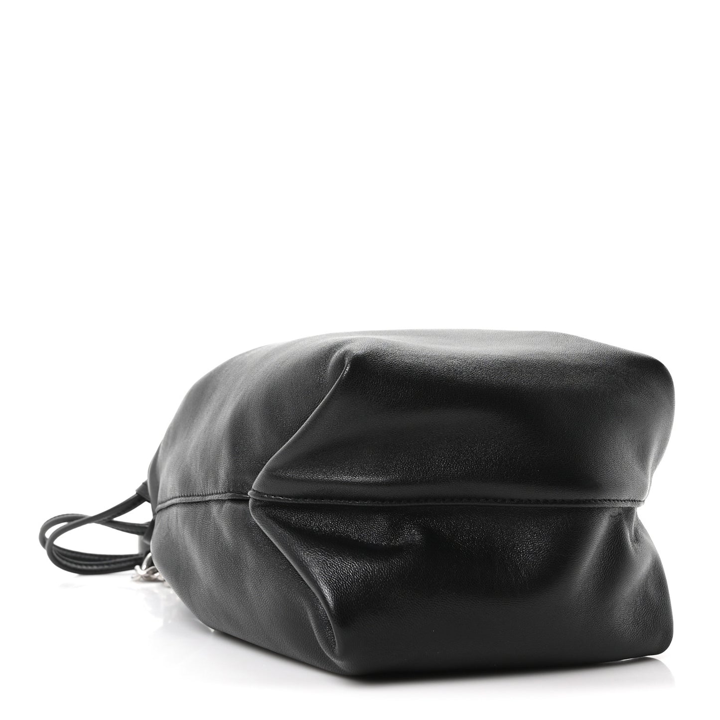 Lambskin Small Teddy Bucket Bag Black