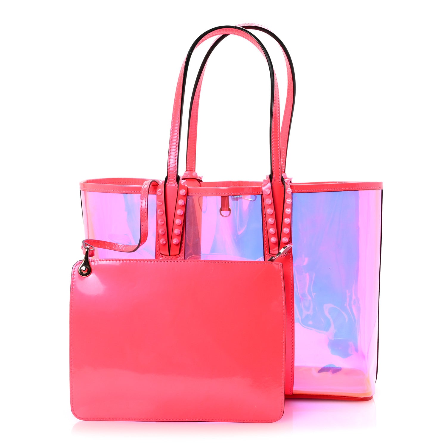 Christian Louboutin PVC Spikes East West Cabata Tote Pink 1790023