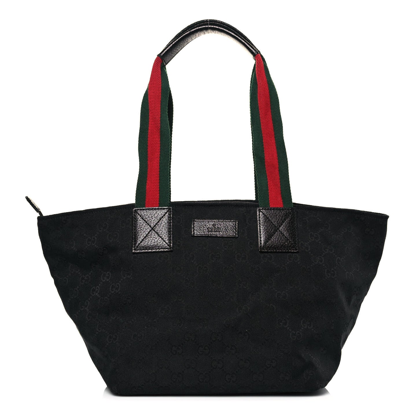 GG Monogram Medium Web Handle Bucket Tote Black