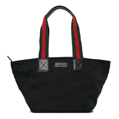 Gucci GG Monogram Medium Web Handle Bucket Tote Black 1 of 14