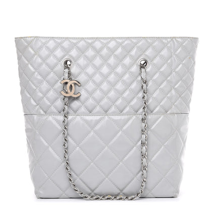 Chanel Vinyl Quilted In The Business North South Tote Light Grey 1 of 21