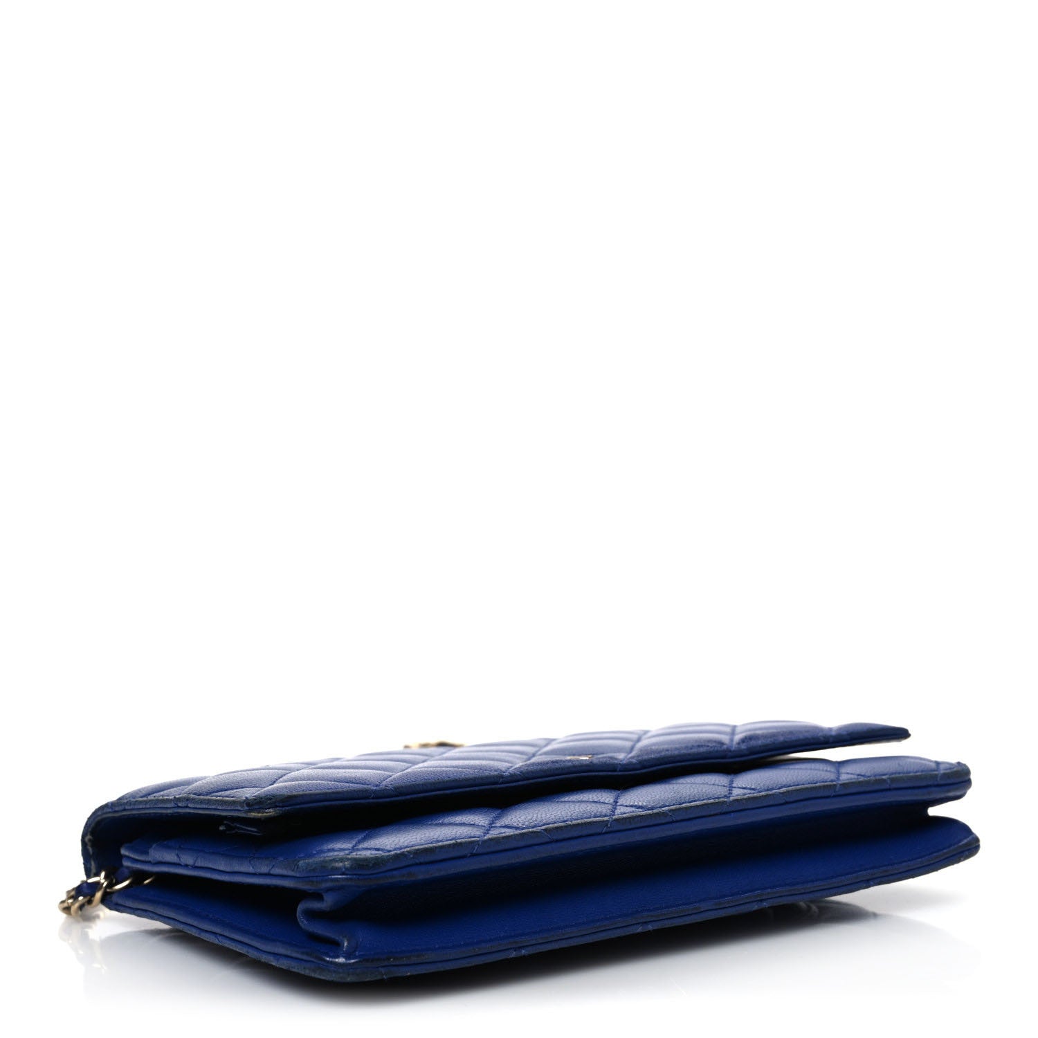 Chanel Lambskin Quilted Wallet On Chain WOC  Navy Blue 4 of 17
