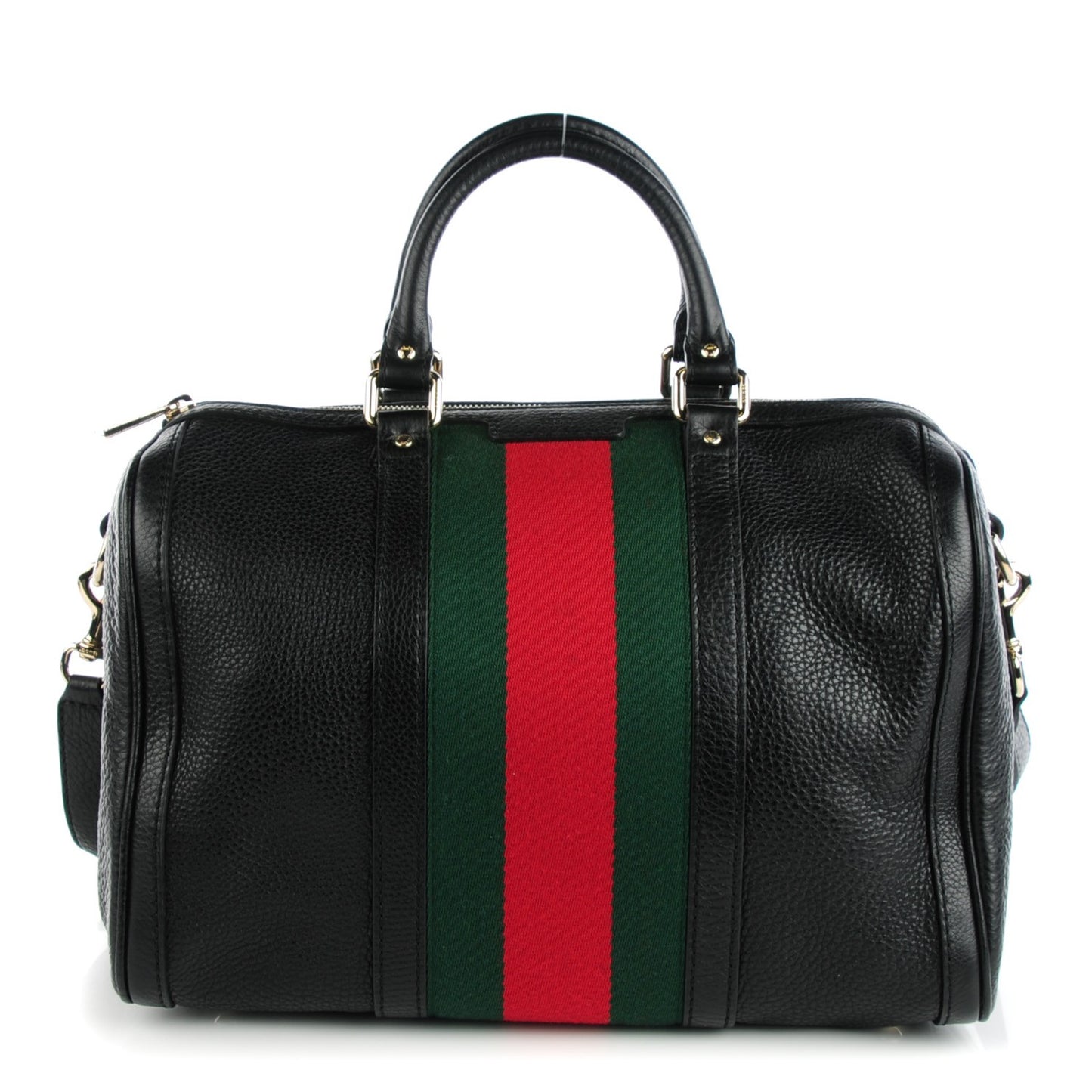 Calfskin Vintage Web Medium Boston Black