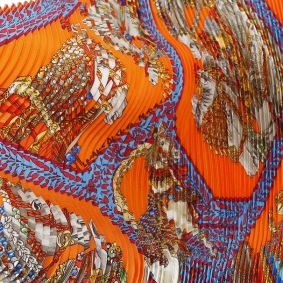 Hermes Silk Plisse La Danse Du Cheval Marwari Scarf 5 of 7