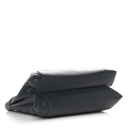 Chanel Glazed Calfskin Quilted Shopping Tote Dark Blue 4 of 11