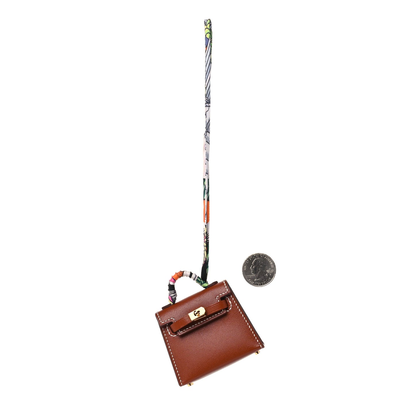 Barenia Mini Kelly Twilly Bag Charm Fauve