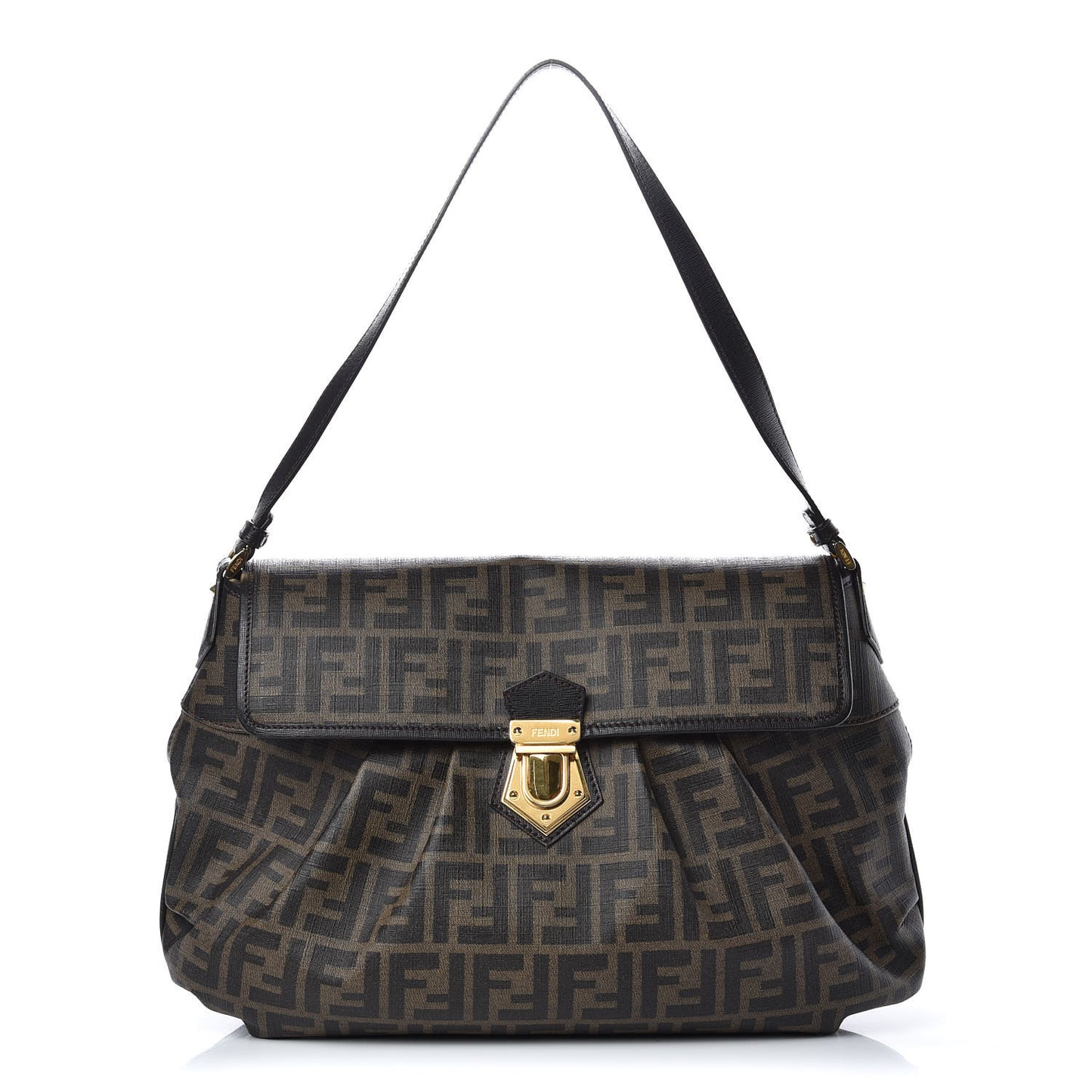 Zucca Spalmati Vitello Elite Tomorrow Shoulder Bag Tobacco Ebano