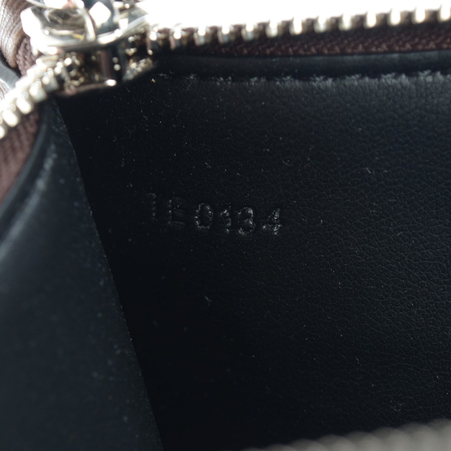 GIVENCHY Pony Hair Calfskin Embossed Large Zip Pouch Brown