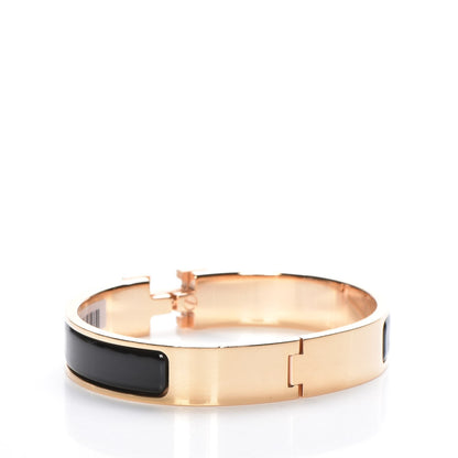 Hermes Enamel Narrow Clic Clac H Bracelet GM Black 3 of 5
