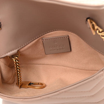 Gucci Calfskin Matelasse Super Mini GG Marmont Shoulder Bag Porcelain Rose 5 of 11