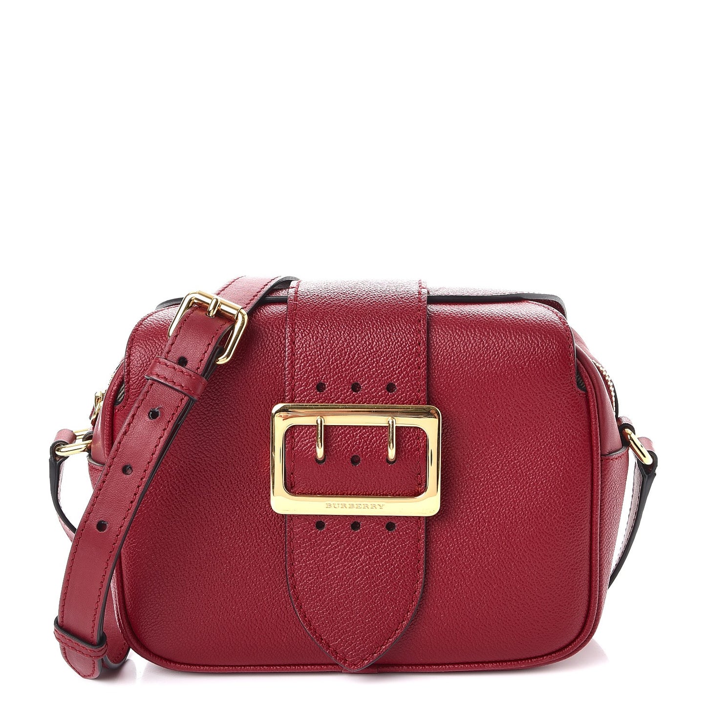 Soft Grain Calfskin Small Buckle Zip Bag Parade Red
