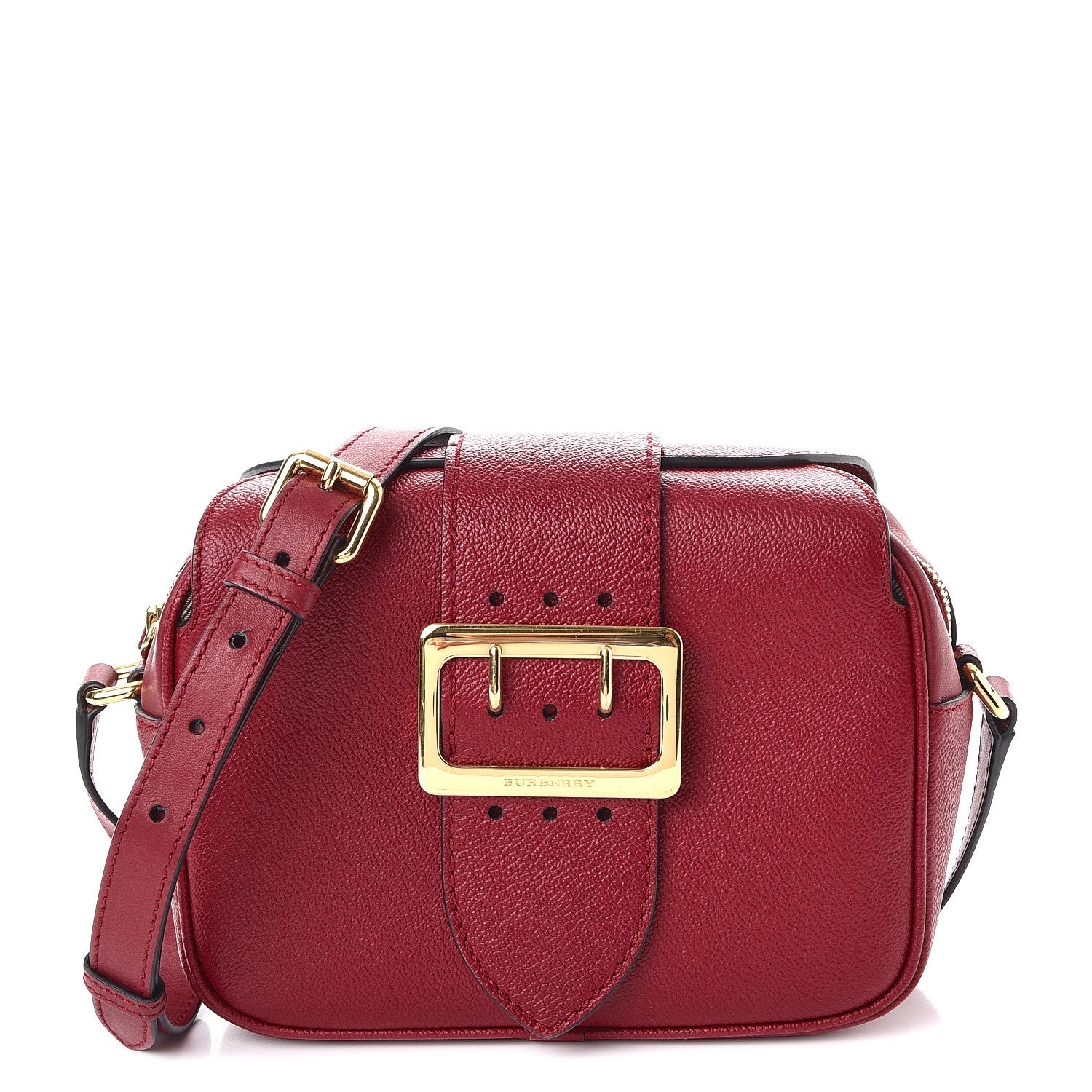 Burberry Soft Grain Calfskin Small Buckle Zip Bag Parade Red 1 of 12