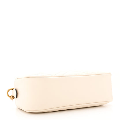 Gucci Calfskin Matelasse Small GG Marmont Chain Shoulder Bag White 4 of 13
