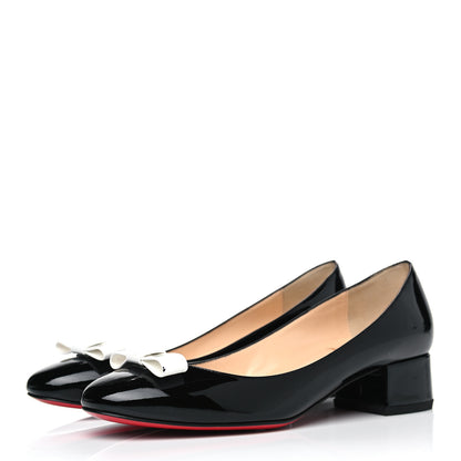 Christian Louboutin Patent Bow 55 Pumps 37 Black 3 of 7