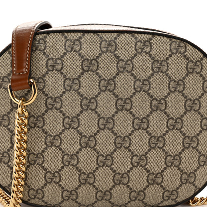 Gucci GG Supreme Monogram Cuoio Toscano Mini Chain Shoulder Bag Beige Ebony Cuir 8 of 10