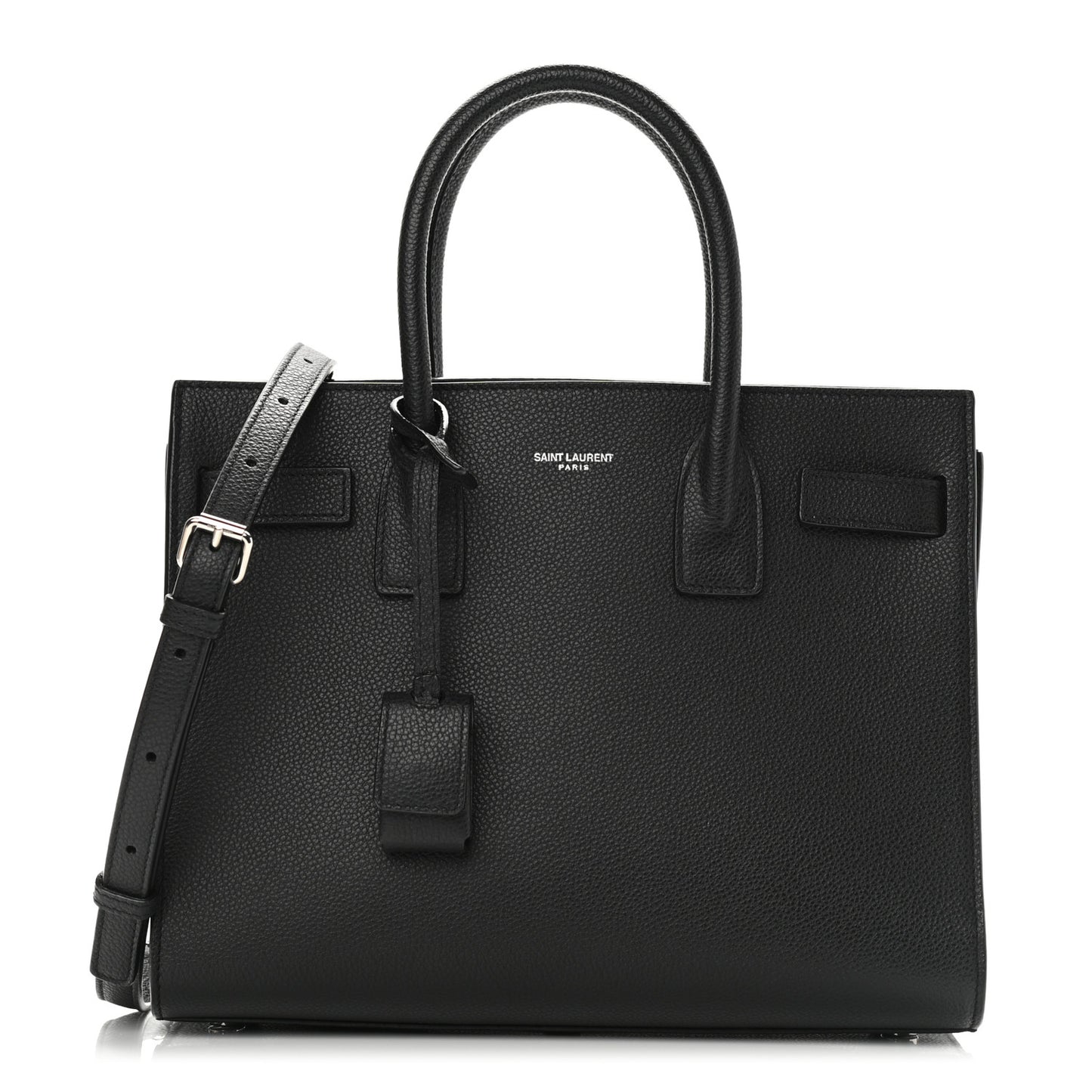 Grained Calfskin Baby Sac De Jour Black