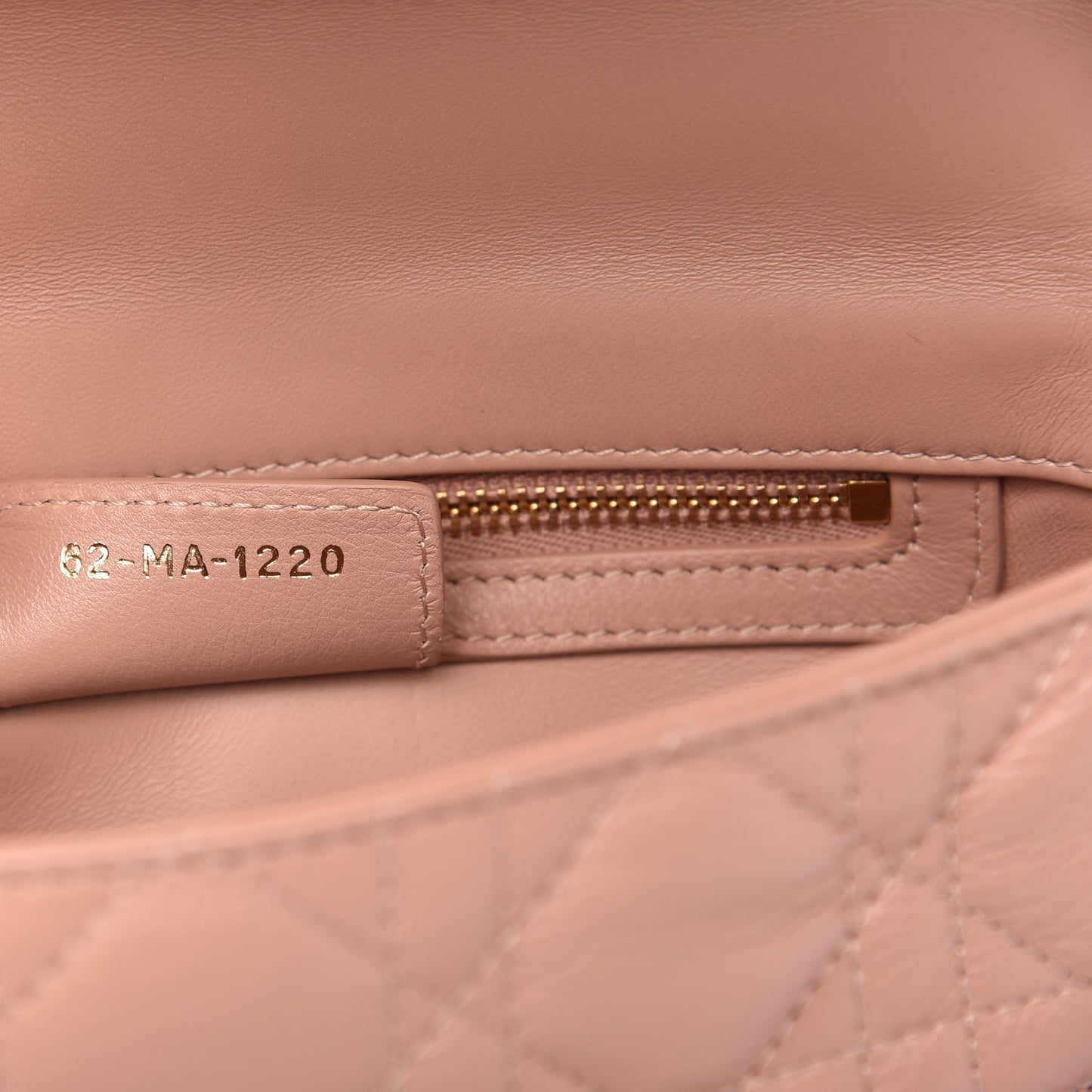 Calfskin Cannage Small Caro Bag Rose De Vents