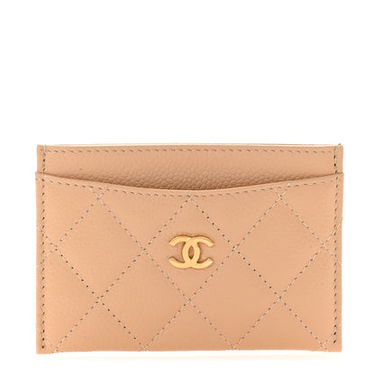 Chanel Caviar Quilted Card Holder Beige 1 of 8