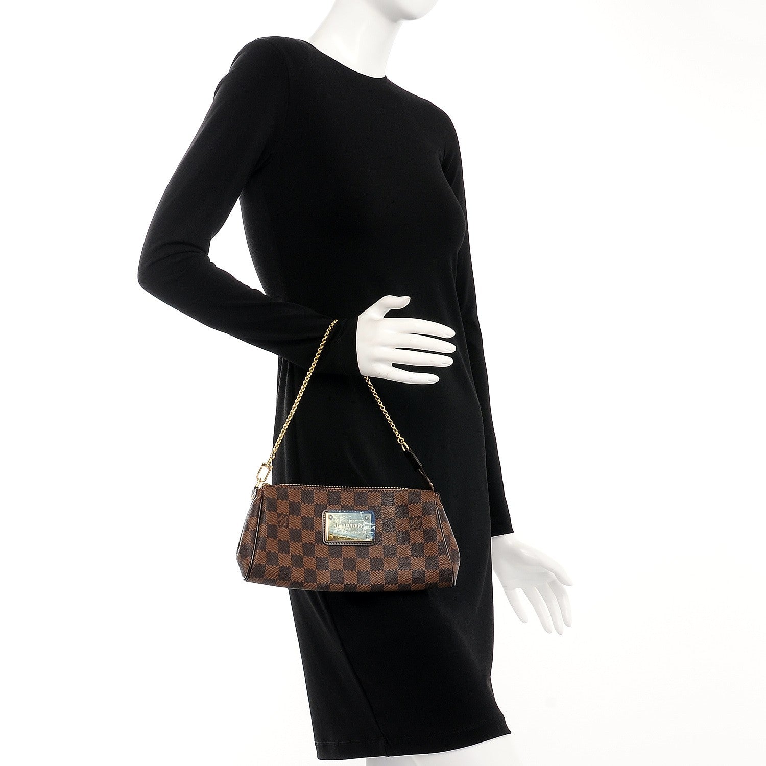 Louis Vuitton Damier Ebene Eva Clutch 3 of 9