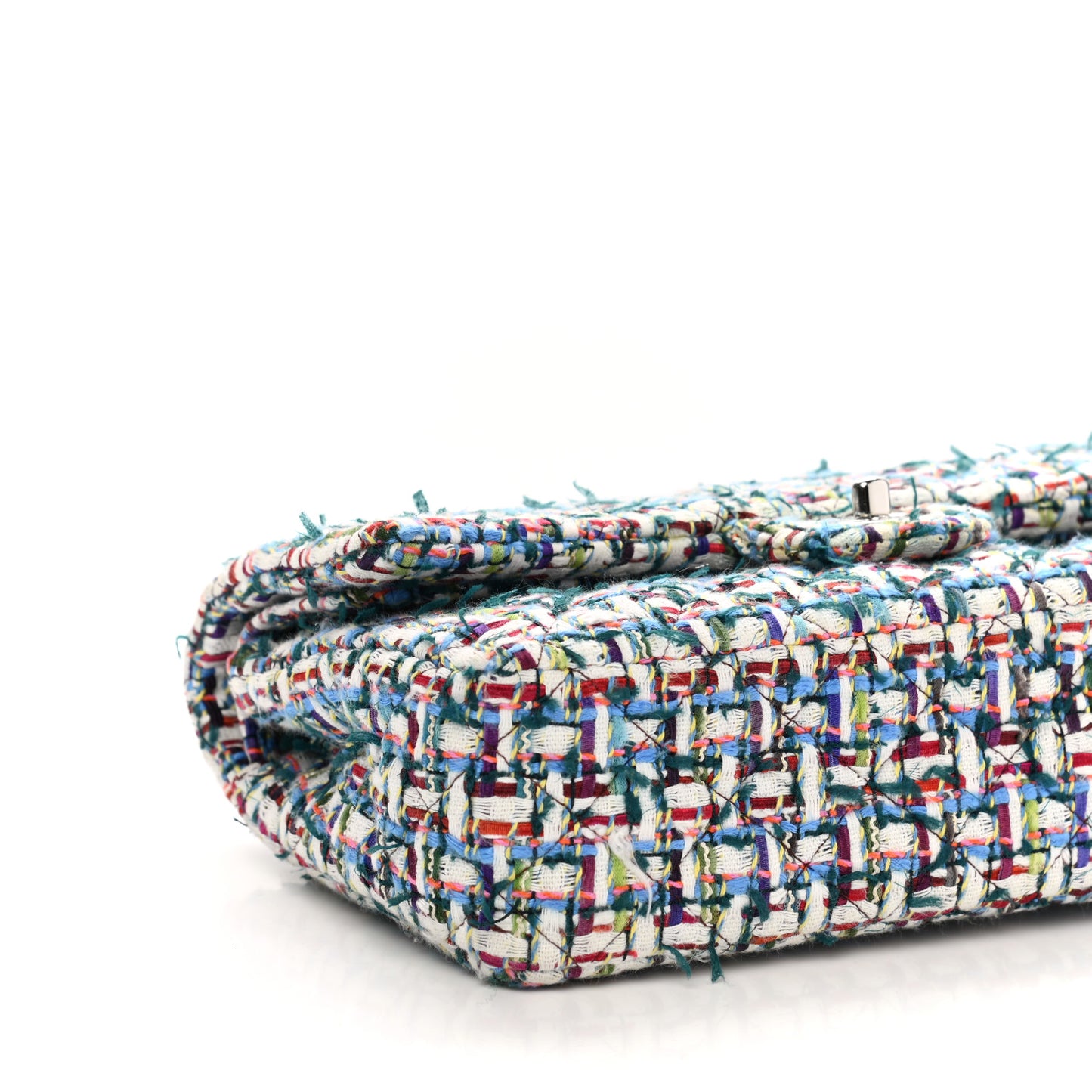 Tweed Quilted Medium Double Flap Multicolor