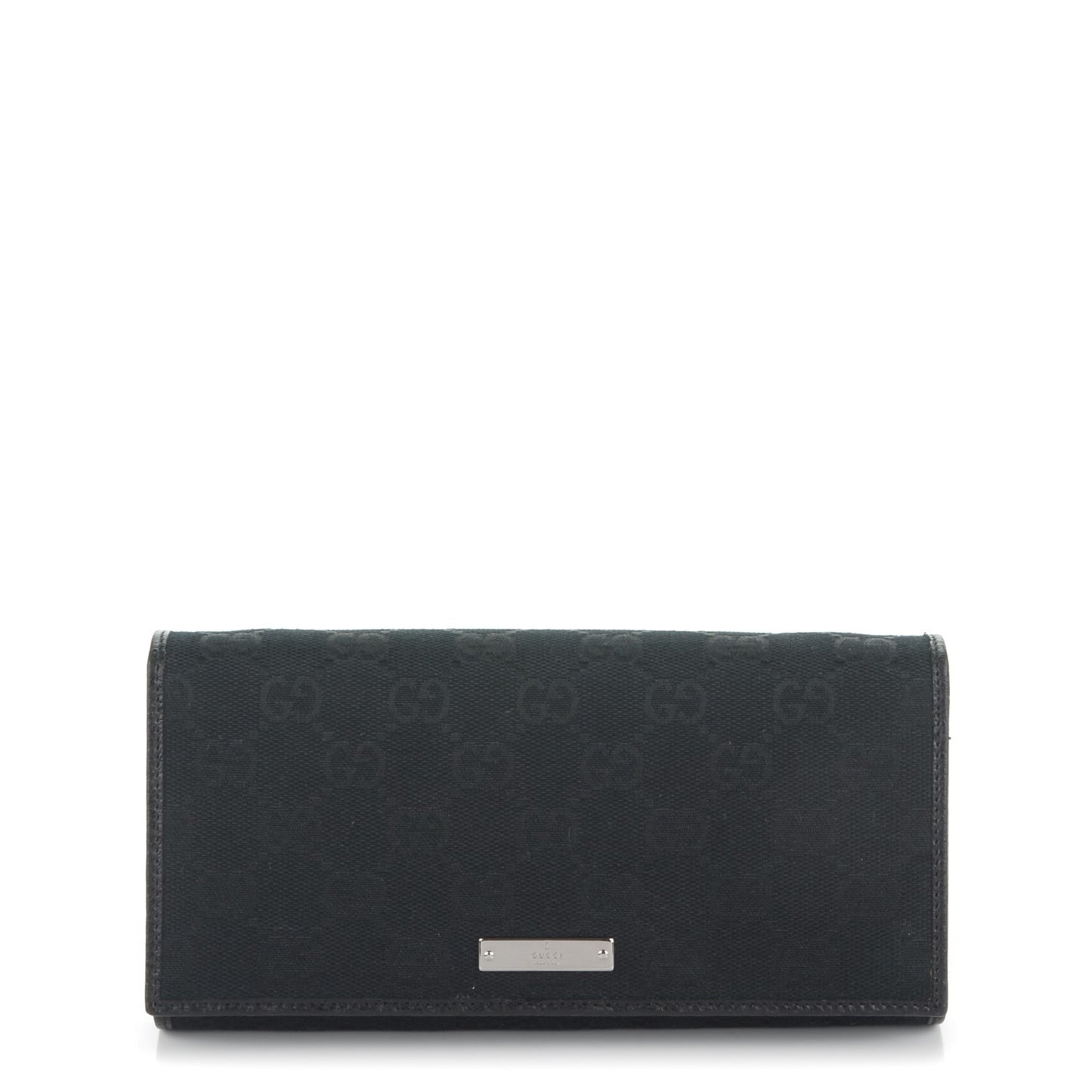 Monogram Metal Bar Chain Wallet Black