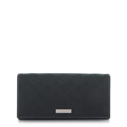 Gucci Monogram Metal Bar Chain Wallet Black 1 of 7