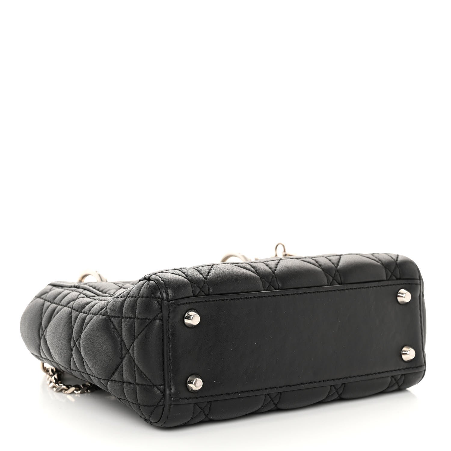 Christian Dior CHRISTIAN DIOR Lambskin Cannage Mini Lady Dior Black 4 of 10