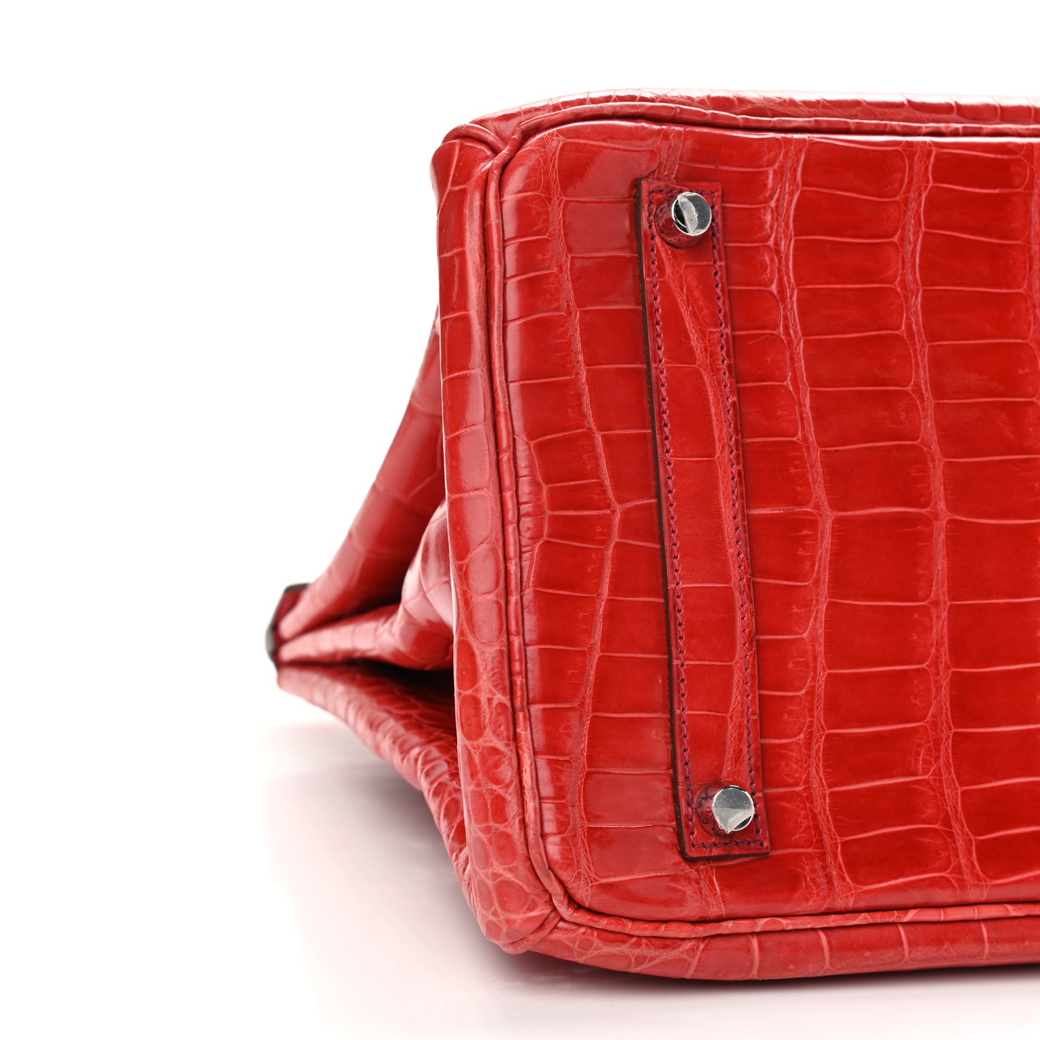 Hermes Shiny Porosus Crocodile Birkin 35 Bougainvillea 9 of 23