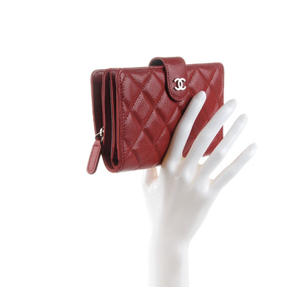 Chanel Caviar Quilted Zipped Pocket Wallet Red 2 of 8