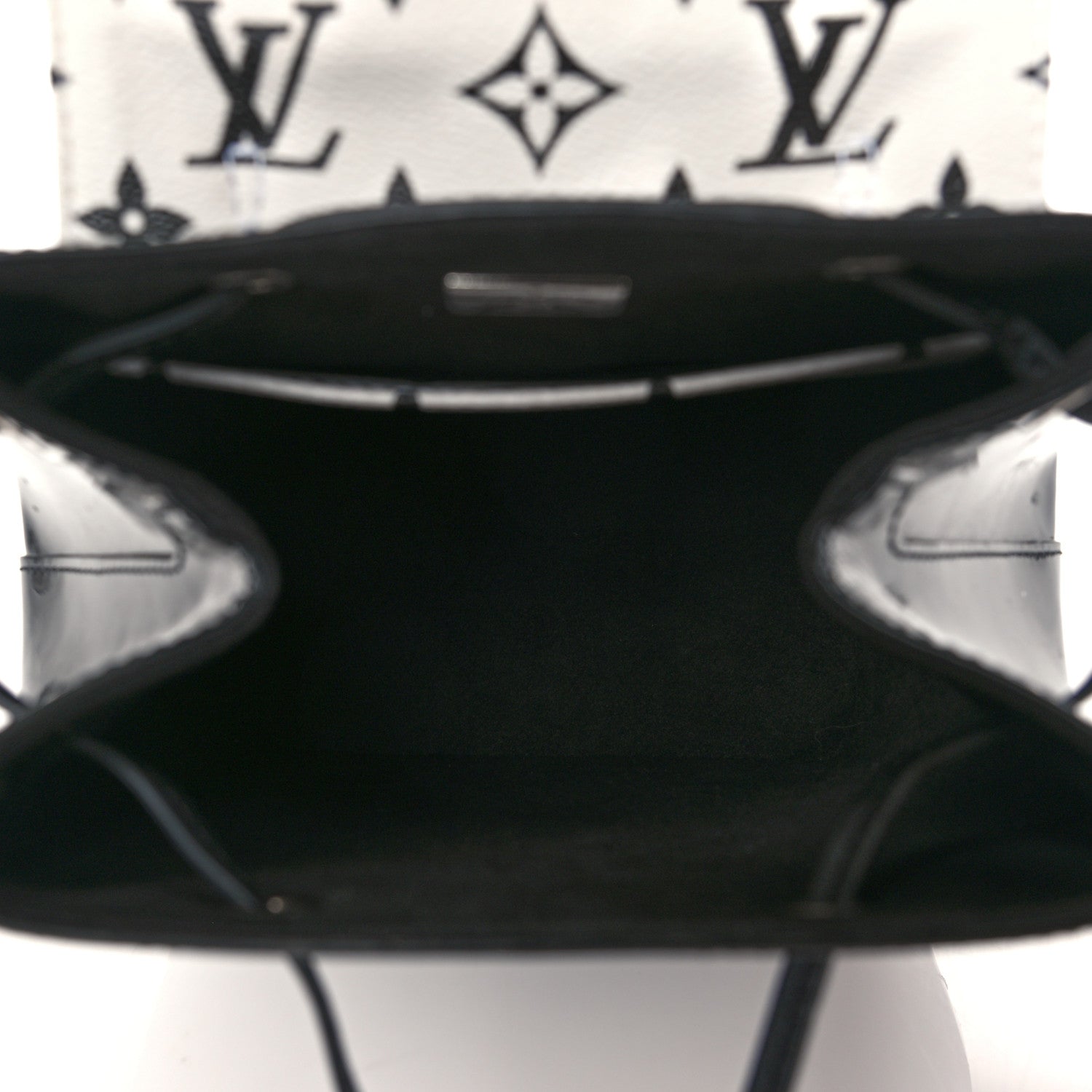 Louis Vuitton Patent Monogram Hot Springs Backpack Black White 5 of 9