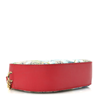 Gucci GG Supreme Monogram Blooms Mini Chain Shoulder Bag Beige Blue Navy Hibiscus Red 4 of 11