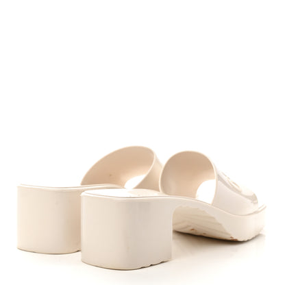 Gucci Rubber Gucci Logo Womens Platform 20/60mm Slide Sandals 37 Mystic White 4 of 8