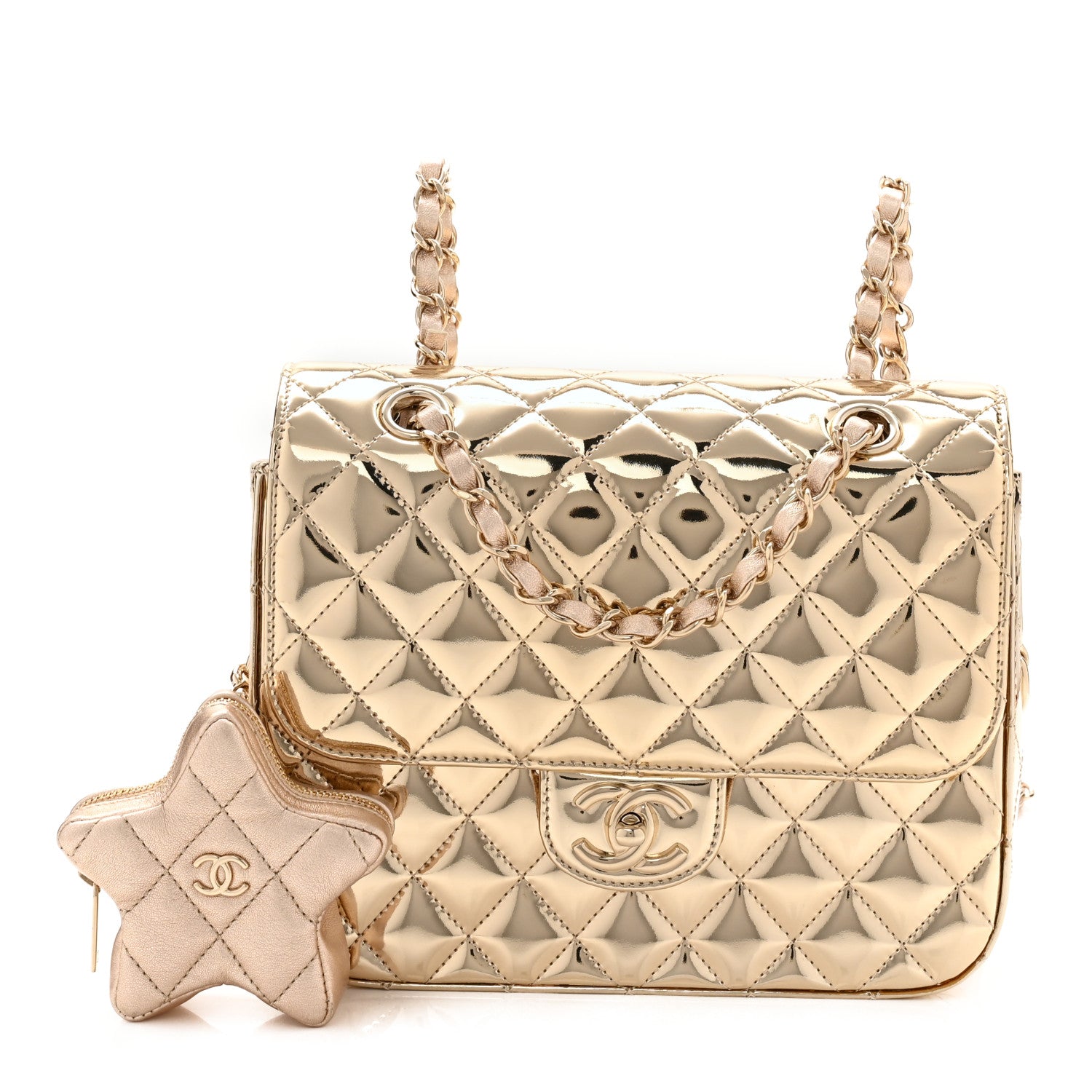 Chanel Mirror Calfskin Metallic Calfskin Quilted Hollywood